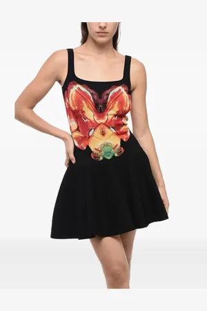 Alexander McQueen Robe courte Solarised Orchid en jacquard