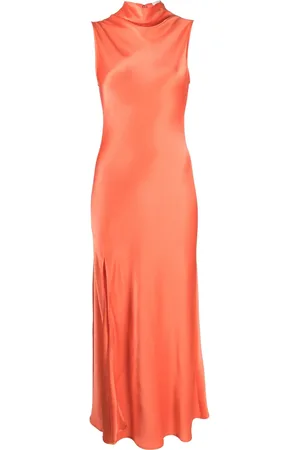 LAPOINTE Robe longue en satin à design drapé