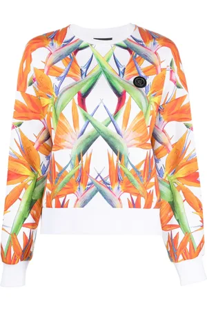 Philipp Plein Chemise crop à fleurs