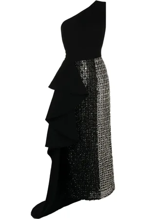 Saiid Kobeisy Robe asymétrique à ornements brodés