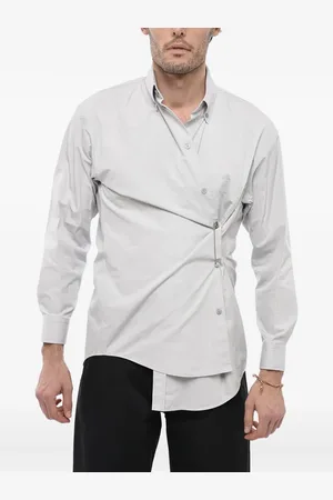 Balenciaga Chemise en coton à design cache-cœur