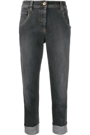Brunello Cucinelli Jean crop à taille haute