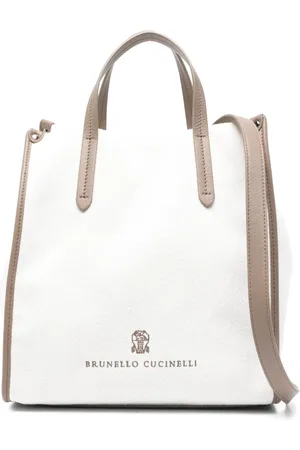 Brunello Cucinelli Sac cabas à logo brodé