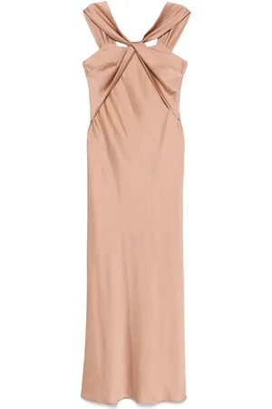 D.EXTERIOR Robe en satin à coupe longue