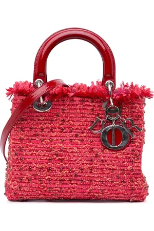 Dior Sac à main Lady Dior médium en tweed à Franges (2012)