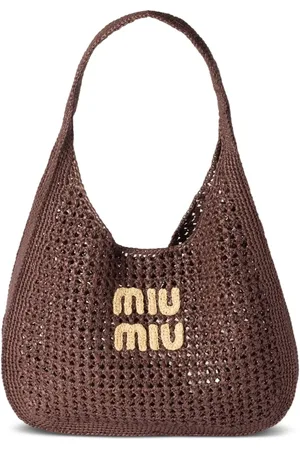 Miu Miu Sac porté épaule à effet en raphia tressé