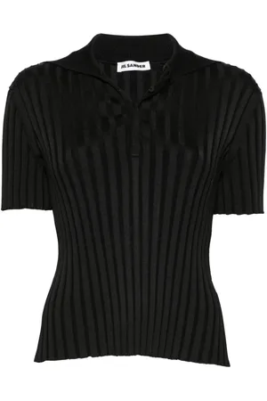 Jil Sander Polo en maille à design nervuré