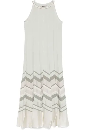 D.EXTERIOR Robe mi-longue à motif de chevrons