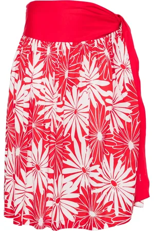 Saint Laurent Jupe mi-longue à fleurs (années 1970)