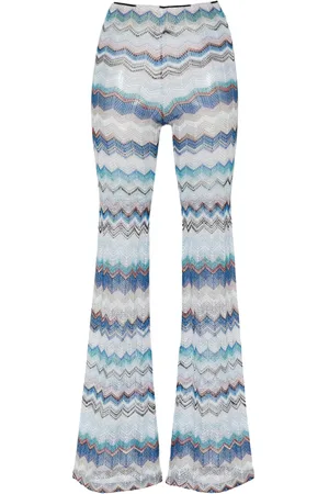 Missoni Pantalon en crochet à coupe évasée