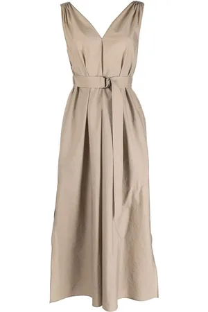Brunello Cucinelli Robe longue à taille ceinturée
