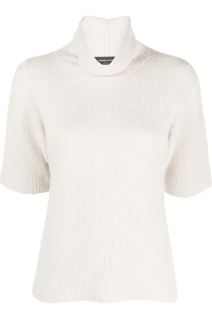 Fabiana Filippi T-shirt en maille gaufrée à col roulé