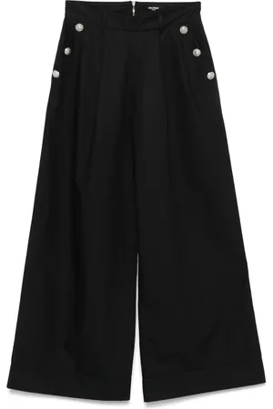 Balmain Pantalon palazzo à boutons logo