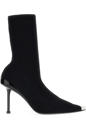 Alexander McQueen Bottines Slash 90 mm en maille nervurée