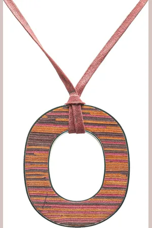 Hermès Collier à pendentif en plaqué palladium Vibrato Leather Isthme (2000-2024)