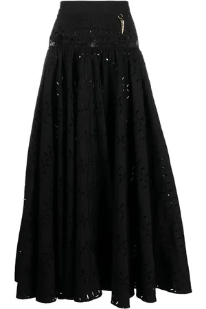 Roberto Cavalli Jupe mi-longue évasée à broderie anglaise