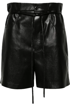 Nanushka Short en cuir artificiel à taille ceinturée
