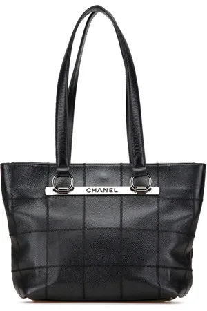 CHANEL Sac cabas Caviar Choco Bar (2005-2006)
