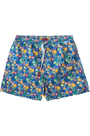 ISAIA Abstract-pattern swim shorts