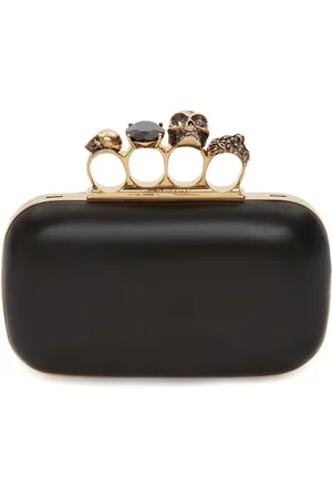 Alexander McQueen Pochette Skull Four-Ring en cuir