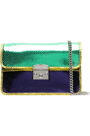 Roberto Cavalli Sac à bandoulière métallisé à design colour block