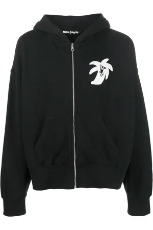 Palm Angels Hoodie zippé à logo imprimé