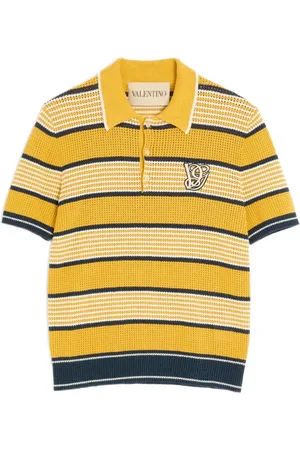 VALENTINO GARAVANI LONG-SLEEVED LINEN AND COTTON POLO SHIRT WITH VG PATCH