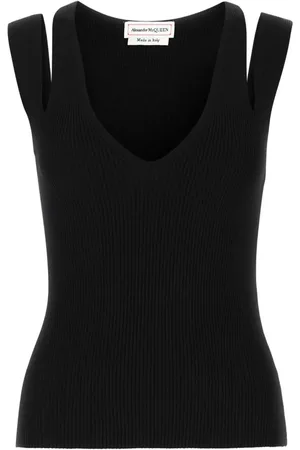 Alexander McQueen Débardeur en maille à design nervurée