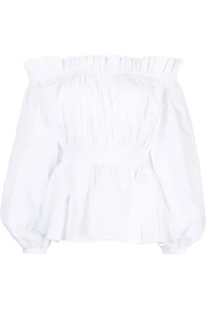 Alexander McQueen Blouse en coton à épaules dénudées