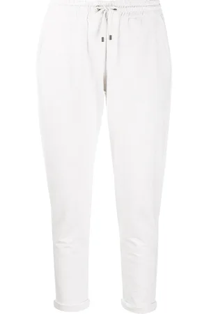 Brunello Cucinelli Pantalon de jogging crop à lien de resserrage