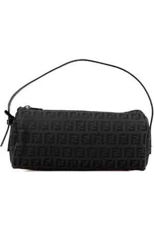 Fendi Sac à main Zucchino Canvas Barrel Pochette (2000-2024)