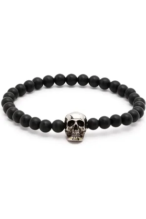 Alexander McQueen Bracelet serti de perles à détail de tête de mort