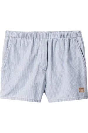 Miu Miu Short en chambray à rayures