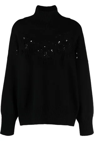 Chloé Pull en maille ajourée à col roulé