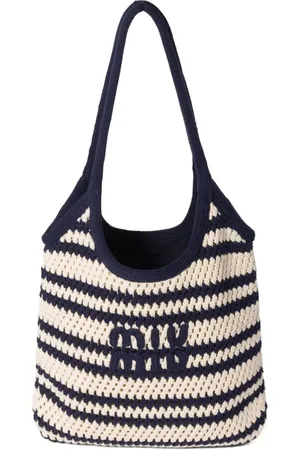 Miu Miu Sac cabas en crochet à rayures