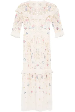 Needle & Thread Robe longue à fleurs brodées