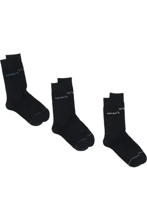 Emporio Armani Lot de 3 paires de chaussettes à logo intarsia