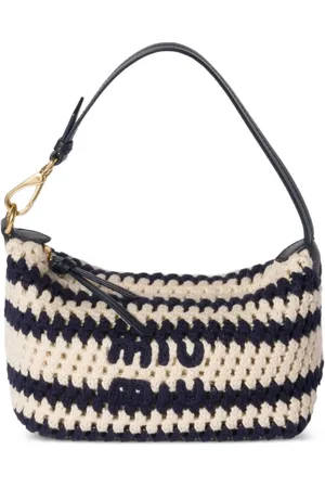Miu Miu Sac porté épaule rayé en crochet