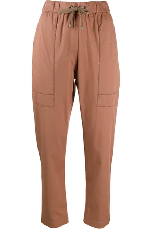 Brunello Cucinelli Pantalon droit à taille froncée