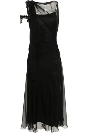 Alberta Ferretti Robe en soie à coupe mi-longue