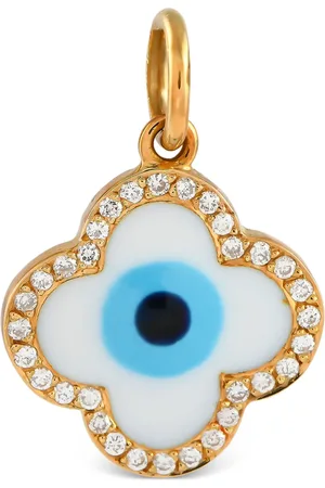 Aaron Basha 18K gold evil eye diamond charm