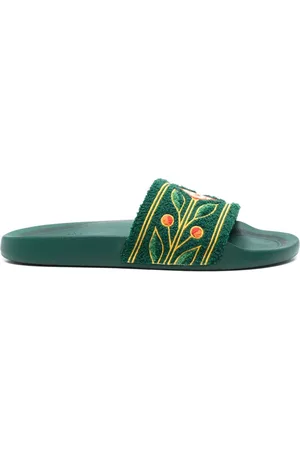 Casablanca Claquettes à lanière brodée