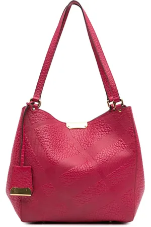 Burberry 2000-2017 Small Embossed Grain Check Leather Canterbury tote bag