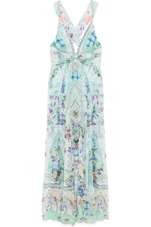 Camilla Robe froncée à détails de perles