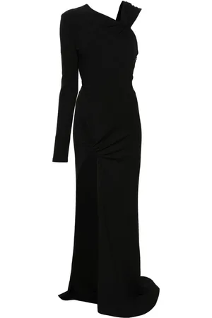 DAVID KOMA Robe longue asymétrique à détail noué