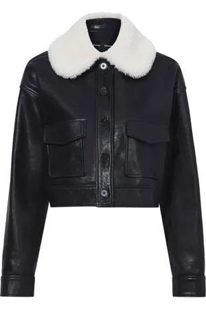 Proenza Schouler Veste en cuir à col lainé