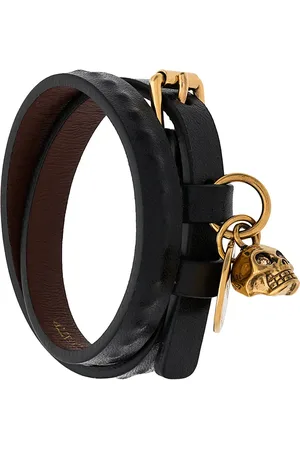 Alexander McQueen Bracelet deux rangs à breloque tête de mort