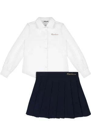 Moschino Jupe plissée à logo brodé