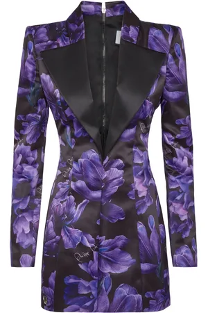 Philipp Plein Robe fleurie Duchesse à coupe trapèze