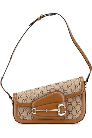 Gucci 2016-2024 GG Canvas Asymmetric Horsebit 1955 shoulder bag